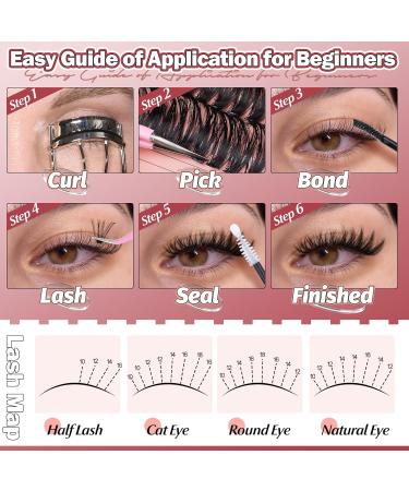 Yawamica Lash Extension Kit - 300pcs Wispy Volume Lashes (10-18mm) with D Curl Waterproof Bond & Tweezers | Perfect for Eyelash Extensions - Buy Online on GoSupps.com