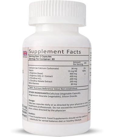 Ved L-Arginine 1331 mg - High Potency Muscle & Pre-Workout Supplement - 60 Capsules | 30 Day Supply - Buy Online on GoSupps.com