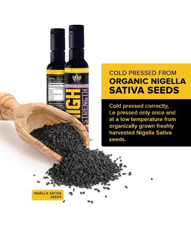Organic Black Seed Oil Cold Pressed 250ml - Pure Virgin Nigella Sativa Oil with Free Raw Honey Sachet - High Strength Blessed Cumin Seed Oil - Glass Bottle - Buy Online on GoSupps.com