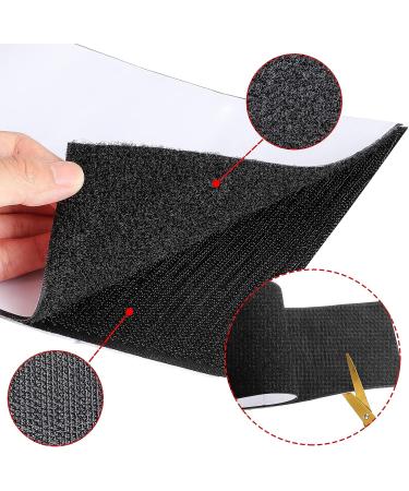 Hook and Loop Tape Double Sided Hook and Loop Tape with Adhesive Back Fastener Strip Reusable Double Side Hook Roll Sticky Glue Nylon Patch  Black (6 Inch Width 1 Yard Length) - Buy Online on GoSupps.com
