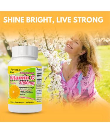 Arymar Vitamin C 1000 mg with Rosehip Extract 30 mg - High-Potency Vitamin Supplement - 60 Tablets - Buy Online on GoSupps.com