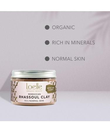Loelle Pure Red Clay Powder - Natural Acne Remedy & Facial Mask for Oily Skin | Rhassoul Clay from Morocco (150g) - Buy Online on GoSupps.com