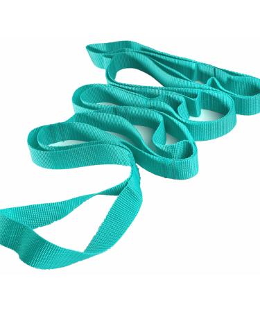 Scotamalone Yoga Strap Stretching Strap with Exercise Book Physical Therapy Equipment Stretch Band Rehab Multi-Loop Strap Nonelastic Exercise Strap for Pilates, Dance and Gymnastics light green