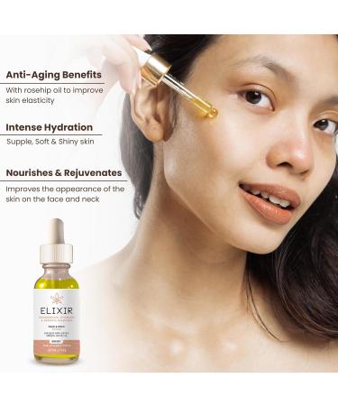 Lunatic Elixir Neck and Face Serum - Hydrating Acne Soothing Anti-Aging Serum with Olive Oil Hemp Oil & Rosehip Oil - 1 oz/30mL - International Shipping Available - Buy Online on GoSupps.com