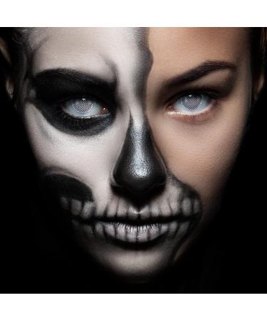 Buy Top Quality White Screen Mesh Colored Contact Lenses - 1 Pair for Halloween Mardi Gras & Carnival | Free Contact Lens Case Included - Buy Online on GoSupps.com