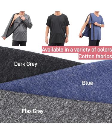 Shoulder Recovery Shirt | Post-Operative & Dialysis Clothing | Tearaway Design for Elderly & Rehab Patients - XX-Large Grey - Buy Online on GoSupps.com