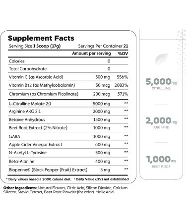 Stimulant-Free Pump Pre Workout Nitric Oxide Booster (Fruit Punch) - 7G Beetroot Arginine Citrulline Malate Betaine Beta A ACV+ | Non Stim Preworkout for Men & Women - Buy Online on GoSupps.com
