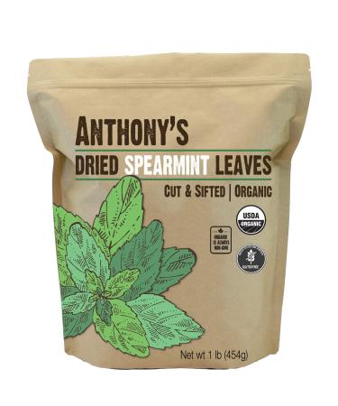 Anthony's Organic Dried Spearmint Leaves, 1 lb, Gluten Free, Non GMO, Cut and Sifted 1 Pound (Pack of 1)