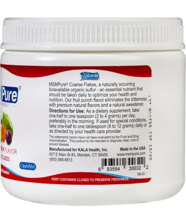 KALA HEALTH MSMPure Fruit Punch Flavored Coarse 8.8 ozand Muscle & Joint Cream 2oz Bundle - Buy Online on GoSupps.com