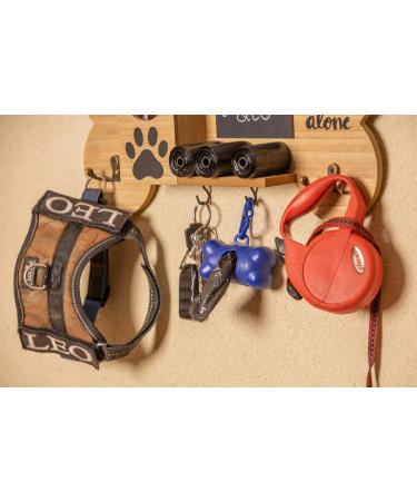 Emotiset Wooden Wall Hangers with 6 Hooks Customizable Dog & Pet Accessory Organizer with Chalkboard & Marker | Ideal for Animal Lovers - Buy Online on GoSupps.com