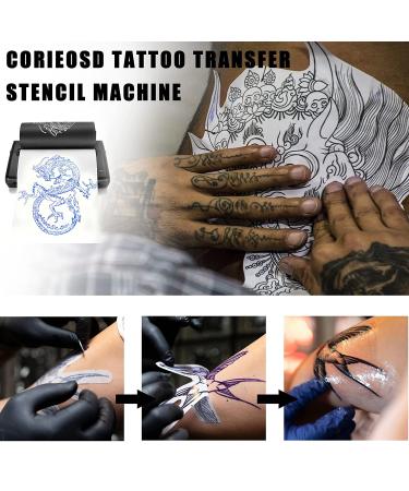CORIEOSD Tattoo Transfer Stencil Machine - 20 Free Thermal Tattoo Kit, Black Tattoo Stencil Printer 11 x 6.5 x 2.8 Inches - Buy Online on GoSupps.com