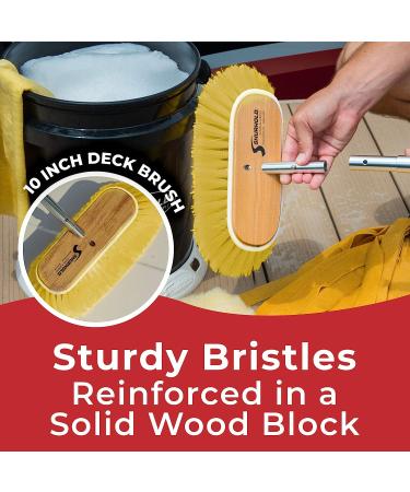 Shurhold 980 10-Inch Soft Bristle Deck Brush with Yellow Polystyrene Bristles - Gentle and Effective Cleaning Tool - Buy Online on GoSupps.com