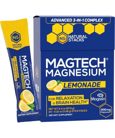 Natural Stacks Magtech Magnesium Lemonade Bundle - 3 Forms of Magnesium - Supports Relaxation and Brain Health* - 50 Servings - Buy Online on GoSupps.com