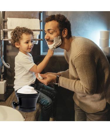 Qaziuy Men's Shaving Bowl with Handle - Classic Black Soap Shell for a Perfect Shave | Traditional Shaving Brush Accessory - Buy Online on GoSupps.com