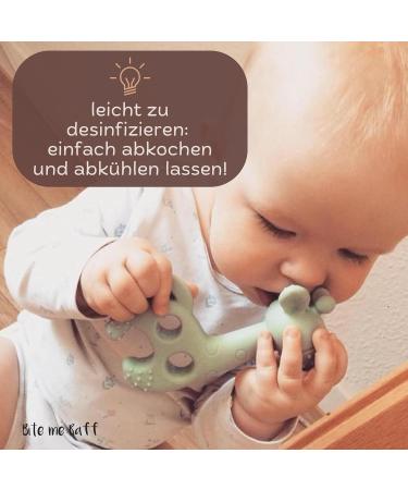 Bite Me Raff Silicone Giraffe Teething Ring - BPA-Free Mint Green - Easy Grip Tooth Aid for Gum Relief & Massage - Buy Online on GoSupps.com