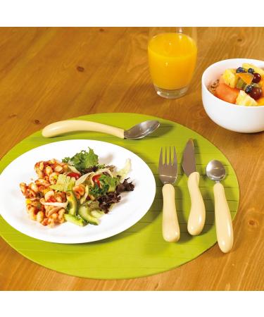 Homecraft Caring Cutlery Set - Easy Grip Eating Utensils for Elderly & Disabled - Ideal for Weak Grip & Arthritis - Includes Knife, Fork, Spoon, Teaspoon - White Handle Ivory - 4 Count - Buy Online on GoSupps.com