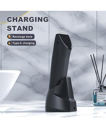 MANSPOT Electric Groin Hair Trimmer - Replaceable Ceramic Blades, Waterproof, 90 Minutes Shaving Time - Metallic Black - Buy Online on GoSupps.com