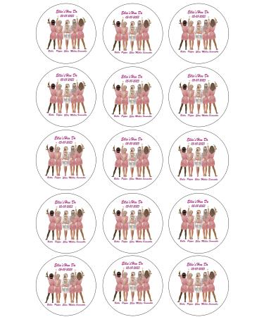 15 Pre-Cut PERSONALISED BRIDE/BRIDESMAIDS (DESIGN YOUR OWN GIRLS) Hen Party Edible Wafer Paper Cake Toppers Decorations - Send us the SKIN TONE HAIR DESIGN and NAME FOR EACH GIRL