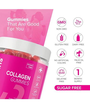 Novomins Sugar-Free Marine Collagen Gummies with Biotin, Vitamin C & Hyaluronic Acid - Type 1 Hydrolyzed Collagen - Buy Online on GoSupps.com