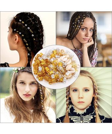 140 PCS Loc Hair Jewelry for Women - Braids & Dreadlock Accessories in Metal Sliver & Gold - Hair Cuffs Decorations - Buy Online on GoSupps.com
