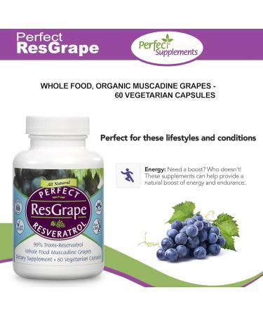 Perfect Supplements Perfect ResGrape Resveratrol 60 Veggie Capsules Trans-Resveratrol & Organic Muscadine Grape 1 - Buy Online on GoSupps.com
