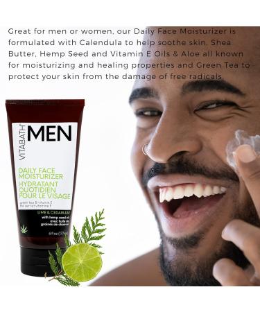 Vitabath Men's Reviving Face Cream - Hydrating Skincare for Dry Skin Reduces Wrinkles & Fine Lines - Lime & Cedarleaf - 6 fl oz - Buy Online on GoSupps.com