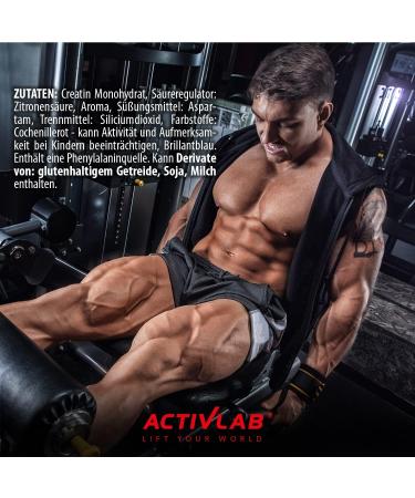 Activlab Creatine Super Powder 500G | 5000mg Creatine Monohydrate | 83 Portions for Bodybuilding Fitness CrossFit & Powerlifting - Black Johannisberry Flavor - Buy Online on GoSupps.com