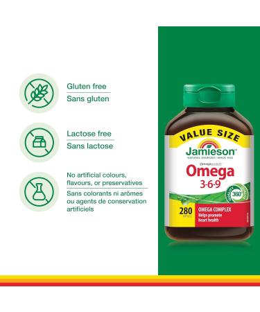 Jamieson Omega 3-6-9 Softgels 280 softgels Value Pack 280 Count (Pack of 1) - Buy Online on GoSupps.com