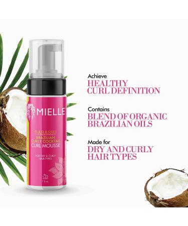 Mielle Organics Babassu Brazilian Curly Cocktail Mousse - 7.5 oz - for Dry, Curly, and Frizzy Hair - Buy Online on GoSupps.com