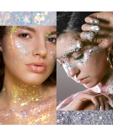 Silver Body Glitter Stick - Holographic Chunky Gel for Concerts Festivals & Parties | Sparkling Mermaid Makeup Accessories - Buy Online on GoSupps.com