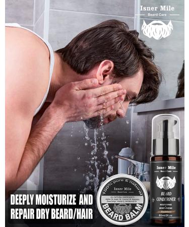 Beard Growth Kit with Roller, Oil, Brush, Wash, Conditioner & Sandalwood Balm - 2 Pack | Christmas & Fathers Gifts for Men - Buy Online on GoSupps.com