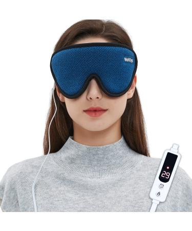 WellSync Heated Eye Mask for Dry Eyes - Warm Compress for Chalazion Blepharitis Stye w Smart Temperature & Timer Control - 3D Eye Mask for Sleeping Relief Eye Strain Migraine Puffy Blue - Buy Online on GoSupps.com