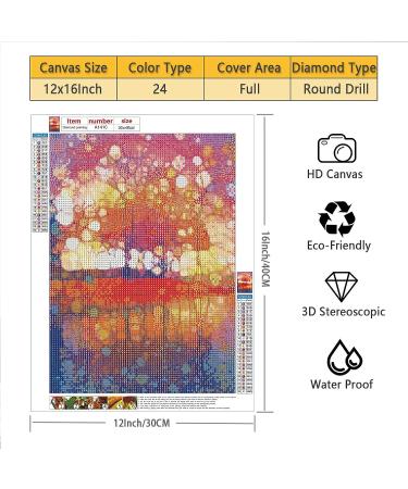 Sonsage Stained Glass Tree Diamond Painting Kit - 5D DIY Art with Diamonds for Wall Decor - 12x16 Inch - Buy Online on GoSupps.com
