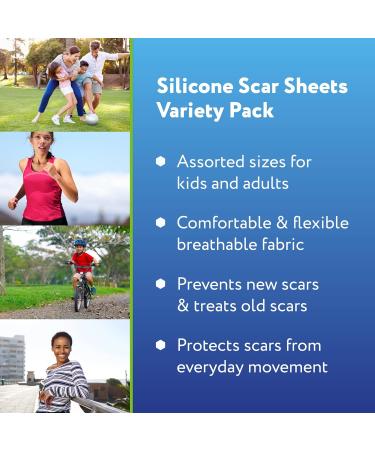 ScarAway Silicone Scar Sheets Variety Pack - Medical Grade Treatment for Surgical, Burn, Acne Scars - 8 Reusable Strips - Buy Online on GoSupps.com
