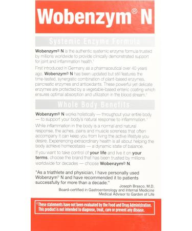 Wobenzym N Joint Health - 400 Enteric-Coated Tablets for Fast Relief - Buy Online on GoSupps.com