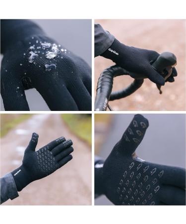 Grip Grave Waterproof Knitted Bicycle Gloves - Slipproof Windproof Thermo Cycling Rain Protection - XS-S Black - Buy Online on GoSupps.com