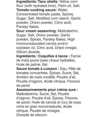 Old El Paso Extra Mild Super Tasty Hard Taco Dinner Kit Box Includes 10 Hard Taco Shells 2 Tomato Cooking Sauces and 1 Zesty Seasoning Mix Ready in 20 Minutes 330 Grams Package - Buy Online on GoSupps.com