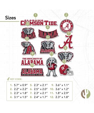 University of Alabama Crimson Tide Sticker | Bama Vinyl Decal for Laptop, Water Bottle, Car | UA Scrapbook Decor - Type 2 - Buy Online on GoSupps.com
