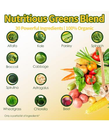 Zotreval Daily Greens Superfood Green Gummies Packets - Digestive & Gut Health Chlorella and Spirulina Supplement with 20+ Organic Prebiotics Fiber Vitamins & Minerals - 224 Low Sugar Gummy - Buy Online on GoSupps.com