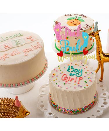 Arthsdite 1Pc Pink or Blue We Love You Cake Topper with Footprint Gender Reveal Cake Decorations for Baby Shower Gender Reveal Theme Kids Boys Girls Birthday Party Decoration Supplies Pink Or Bule Cake Topper - Buy Online on GoSupps.com