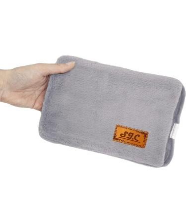 Electric Hot Water Bottle with Soft Plush Lining - 500W Hand & Foot Warmer for Pain Relief | Gray - Buy Online on GoSupps.com