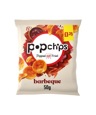 Popchips BARBEQUE Popped Crisps 50g PMP (16 Bags) || Vegan & Gluten Free