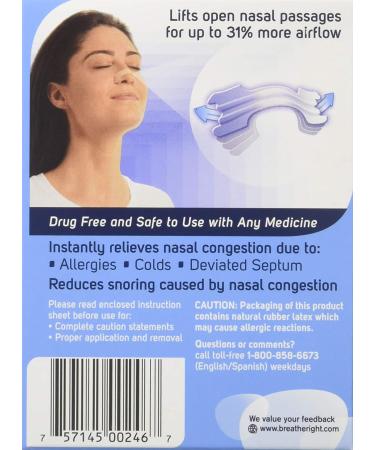 Breathe Right Nasal Strips Clear for Sensitive Skin Large 30 Each - Pack of 4 - Buy Online on GoSupps.com