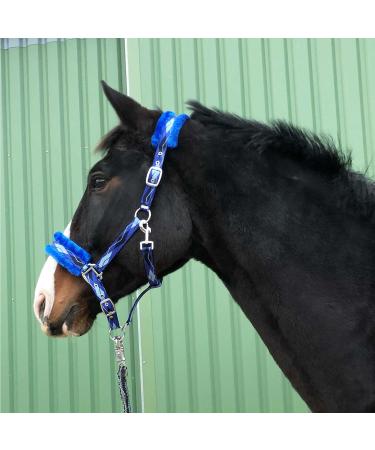 Premium Blue Horse Halter - Fur Lined Available in XFull Pony Cob Warmblood Sizes | Durable & Stylish - Buy Online on GoSupps.com