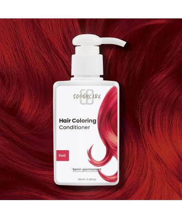 SOVONCARE Red Semi-Permanent Hair Dye Conditioner | 5.28 OZ - Color in 10 Min Cruelty-Free International Shipping - Buy Online on GoSupps.com