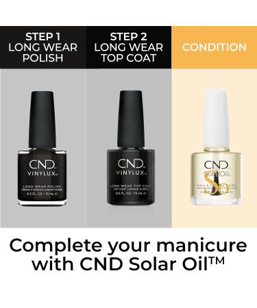 CND Vinylux Longwear Black Nail Polish Set - Gel-like Shine, Chip Resistant Formula - Black Pool Color & Top Coat included - Buy Online on GoSupps.com