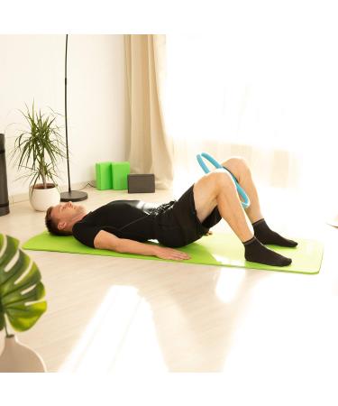 Bluefinity Pilates Ring - 2 Pack Double Handle Padded Yoga Circle 39 cm Fiberglass Foam Resistance Ring - Turquoise - Buy Online on GoSupps.com