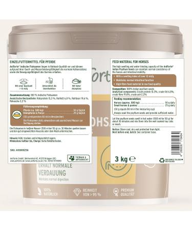 AniForte 3 kg feed for horses dogs and cats rich in fiber and mucilaginous substances quality equivalent to raw materials of Indian origin - Buy Online on GoSupps.com