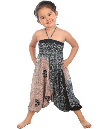 Lofbaz Children Hippy Thai Harem Aladdin Pirate Kids Pants - 3-6 Months Rose Flower White - Buy Online on GoSupps.com