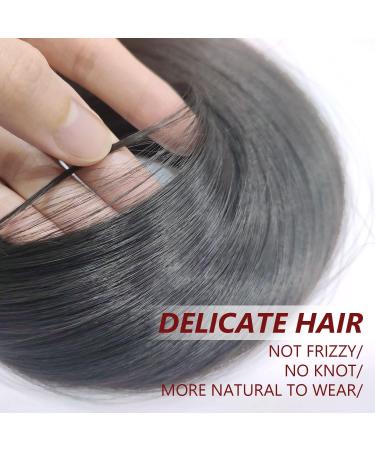 1 pack of 24" long straight ponytail extensions black brown wrap-around ponytail extensions 120G synthetic clip-on ponytail extensions women s wig (black brown) - Buy Online on GoSupps.com